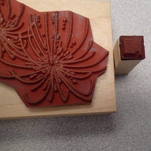 Stamper Lot of 3- Fireworks and Flags - Picture 2 of 7